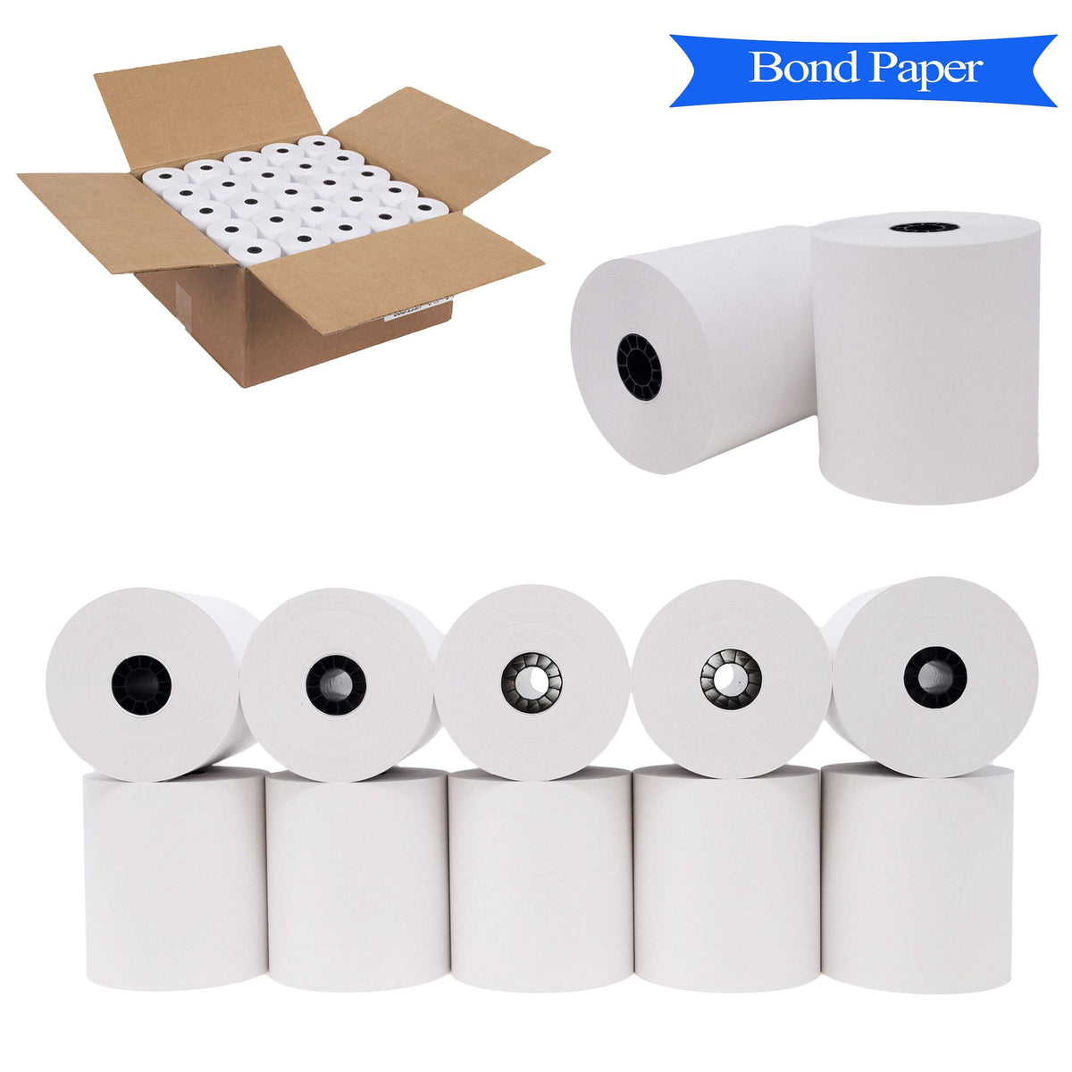 1-Ply Kitchen Printer Paper Bond 3x150' (50 Rolls)