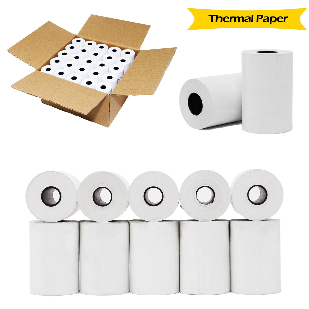 Thermal Paper Rolls 2 1/4" X 50' – BPA Free Credit Card Machine Paper For Clover, Verifone, Ingenico POS
