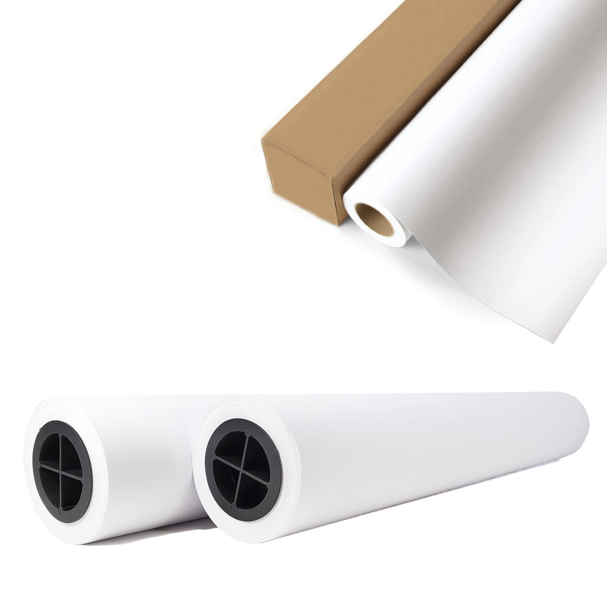 SJPACK Wide Format Plotter Paper - 36" X 150 Ft, 4 Rolls, 80gsm Bond Paper For CAD, Inkjet Printing