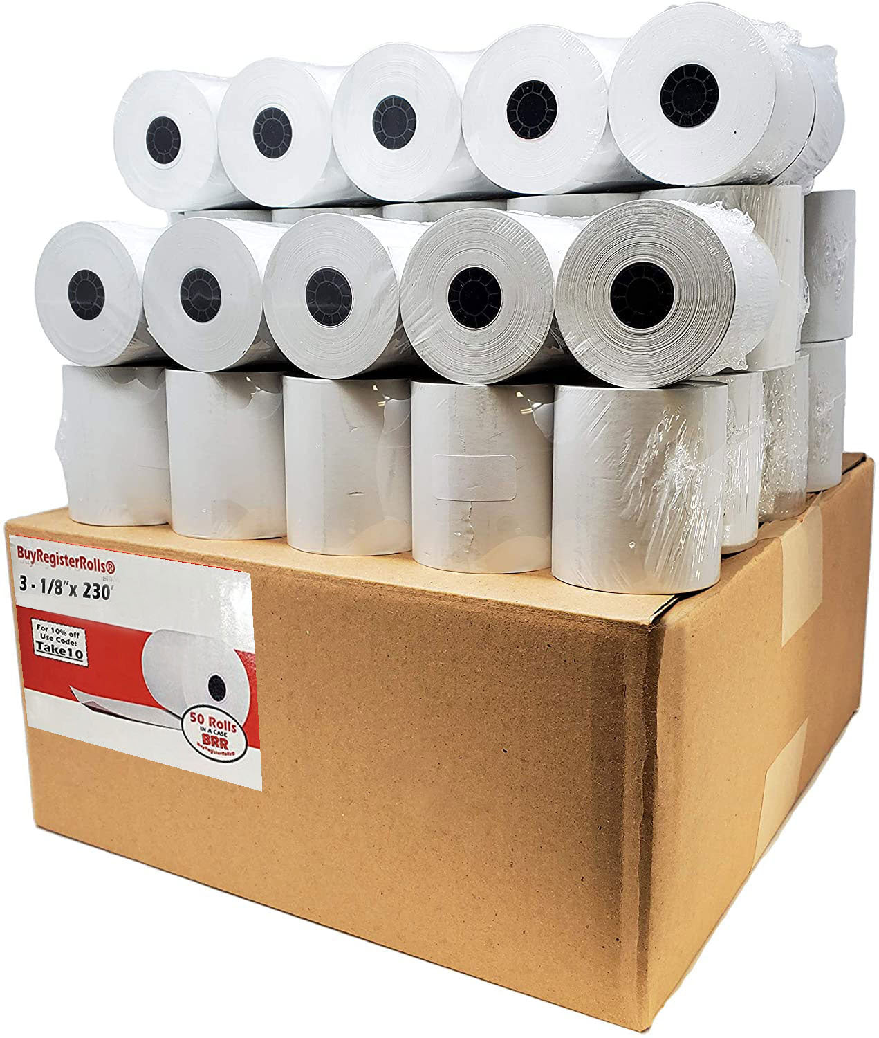 50 Rolls  3 1/8 X 230 Thermal Receipt Rolls  60 GSM Paper Thickness Jujo Japanese Thermal Fits All Pos Cash Registers Bpa Free Buyregisterrolls