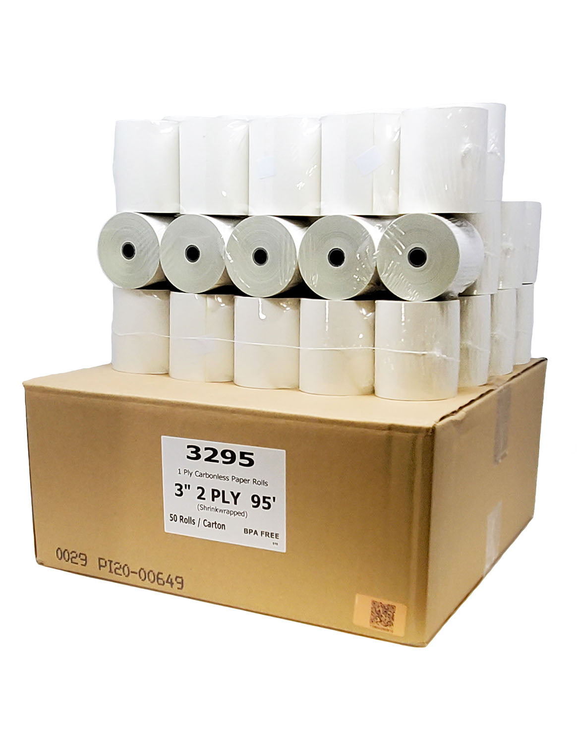 2 Ply 3x90' Carbonless Receipt Roll Paper-50 Rolls – XIIB Supply