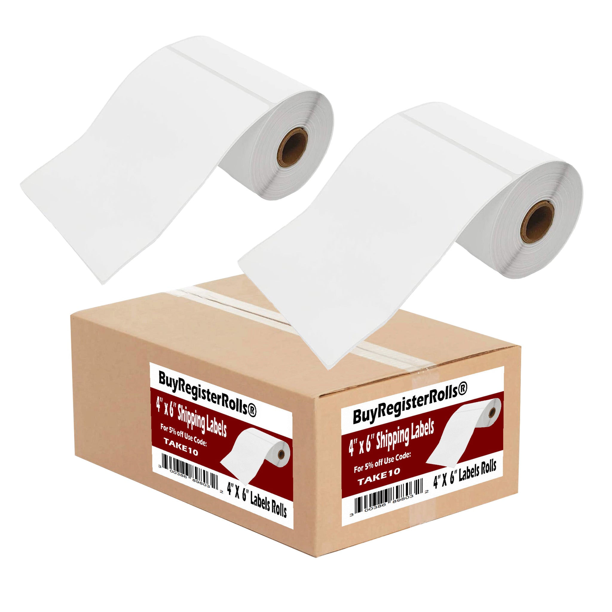 4 x 6 Thermal Shipping Paper Roll of 500 Labels Self-adhesive