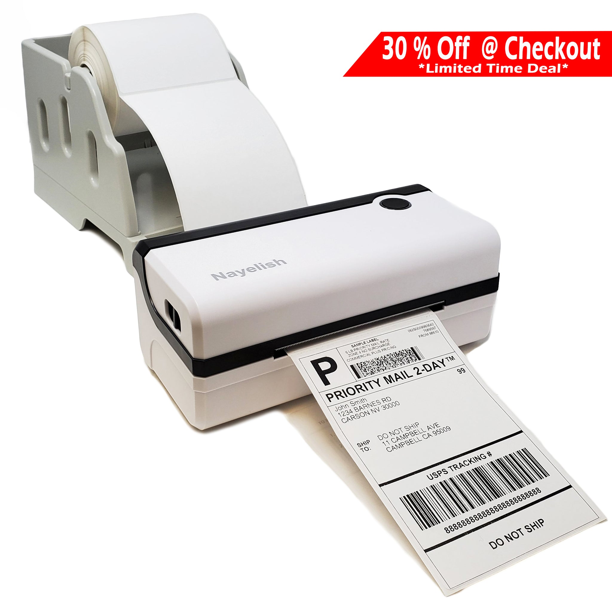 58mm Liner-Free Label Printer Paper (6 rolls)