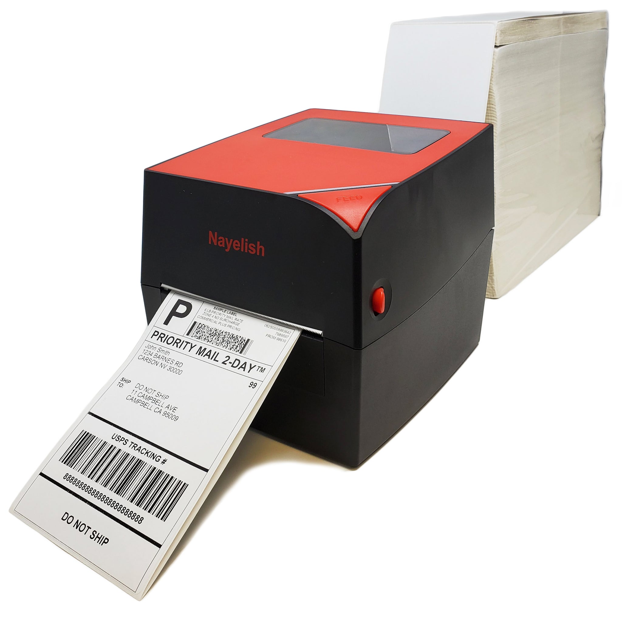 Nayelish 4 x 6 Shipping Label Printer / Thermal Barcode Printer (Red)