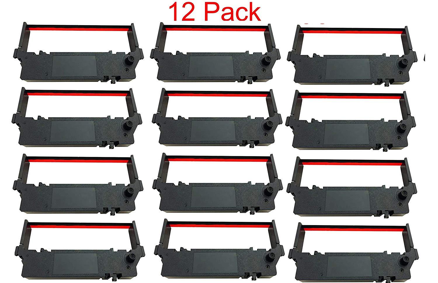 SP-700 Black and Red Ribbon Ink Cartridge Compatible with Star SP-700BR, RC-700BR, SP-712, SP-742 POS Printer Ribbon (12 Pack)