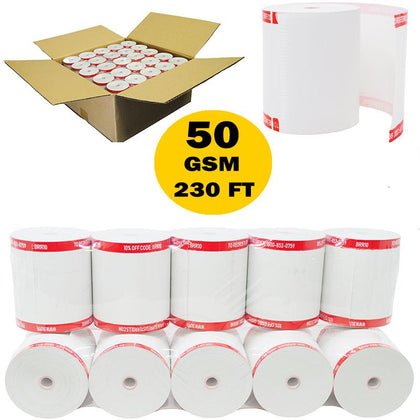 Shrink Wrapped 3 1/8 x 230 thermal paper roll 50 pack cash register paper  BPA Free – BuyRegisterRolls®